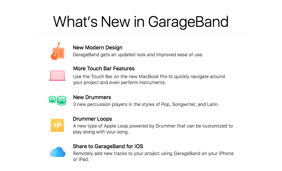 GarageBand 10.2 