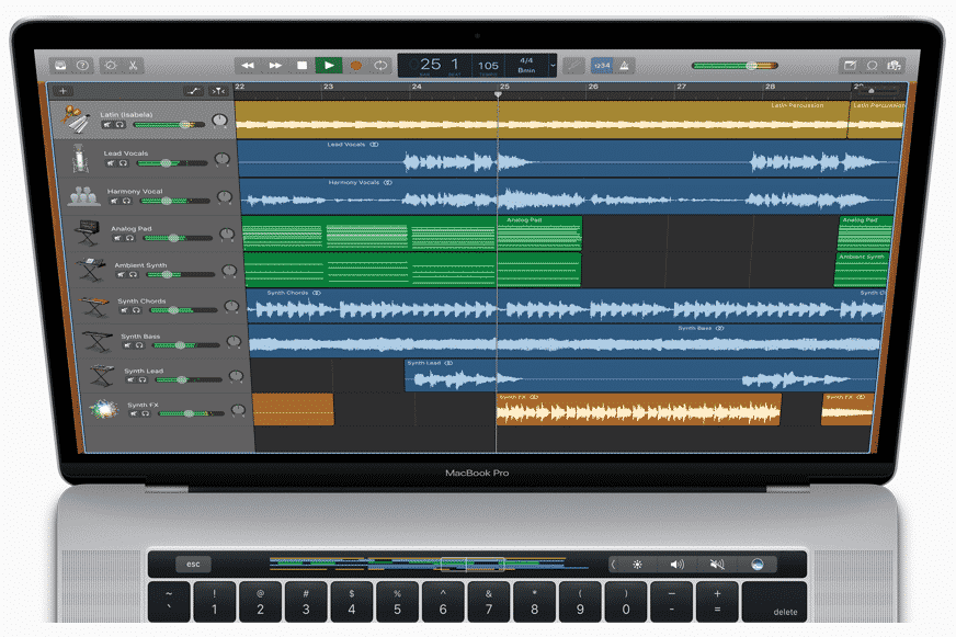 GarageBand 10.2 Touch pad