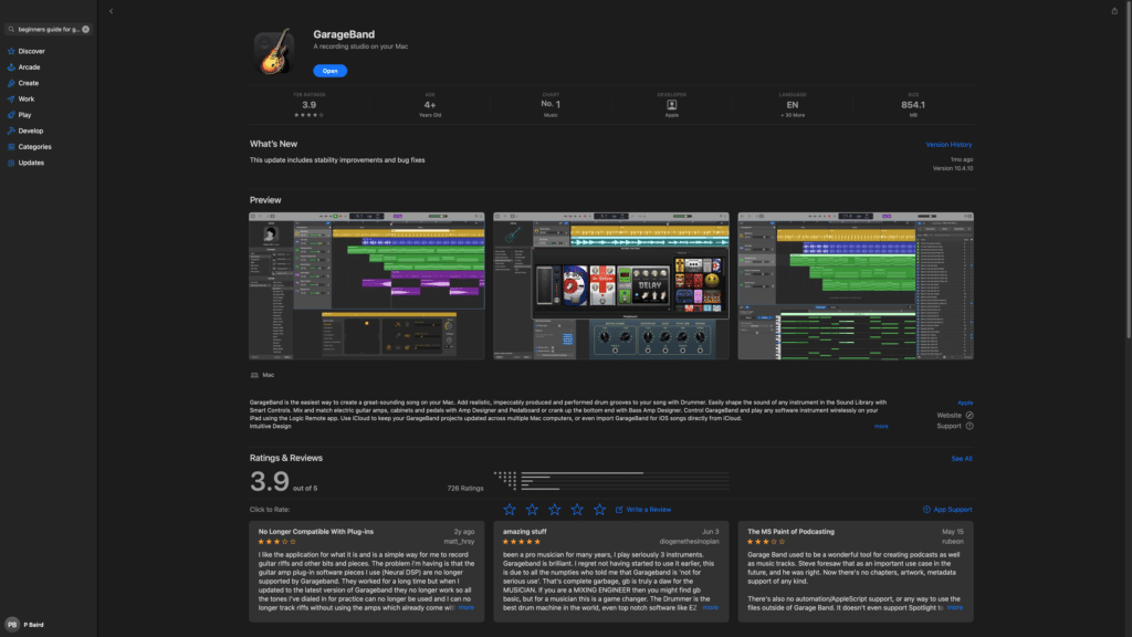 GarageBand for Mac