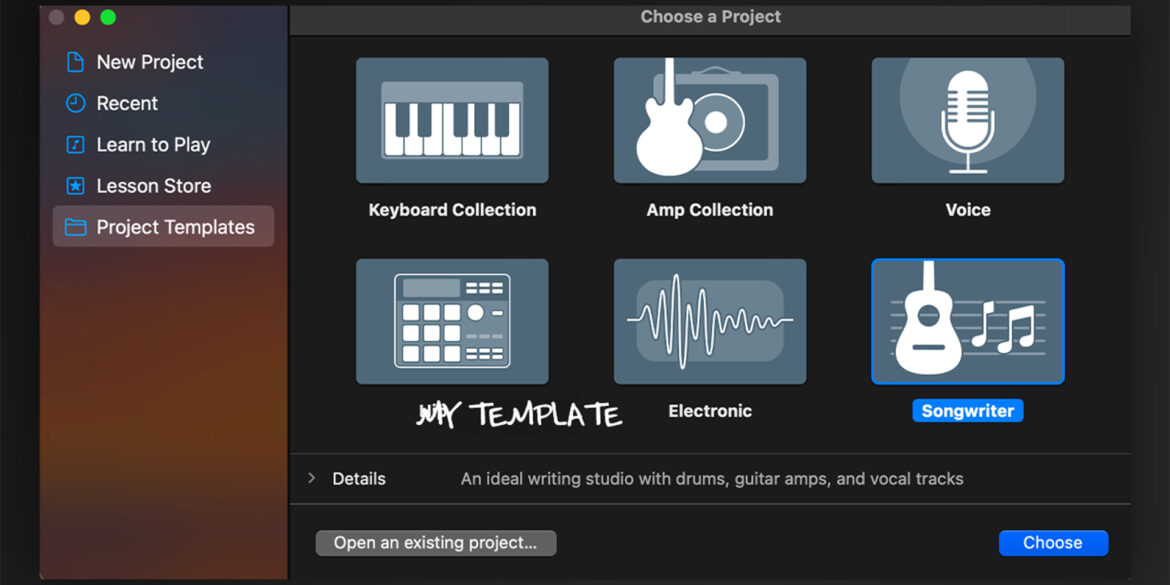 Garageband project template