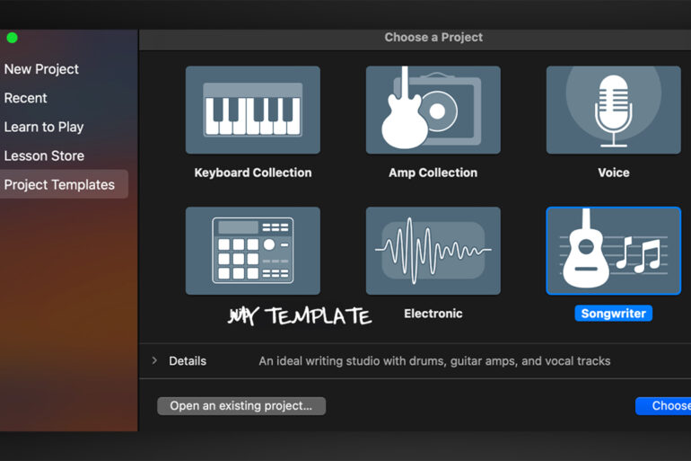 Garageband project template