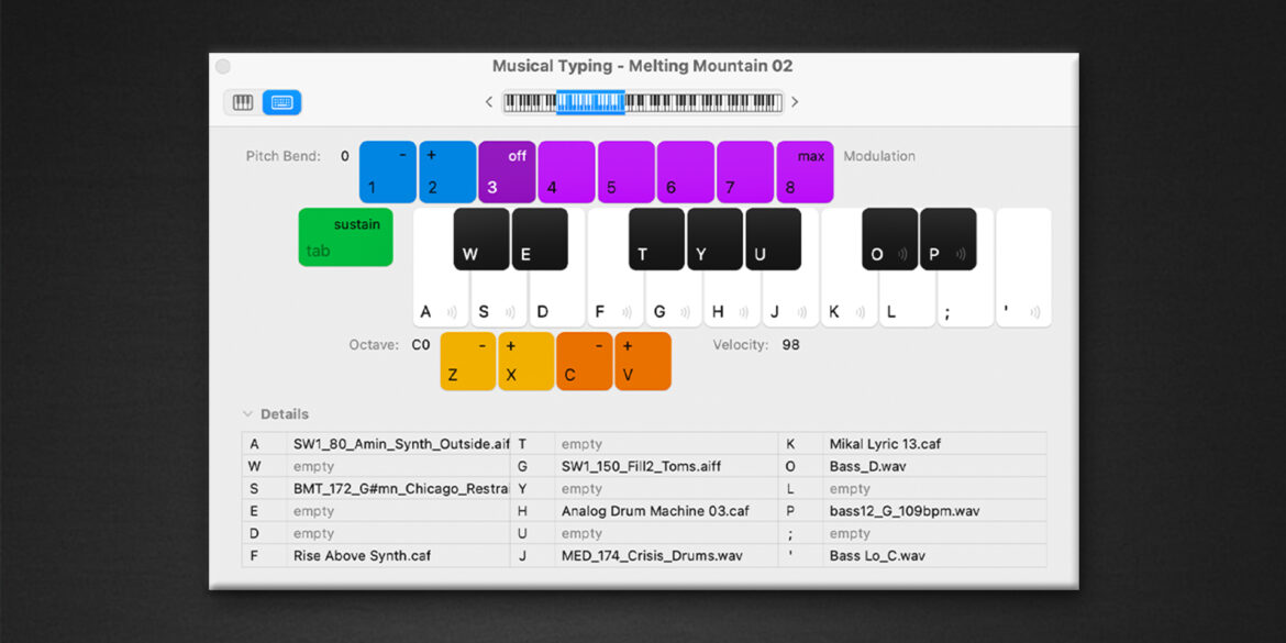 sample in garageBand