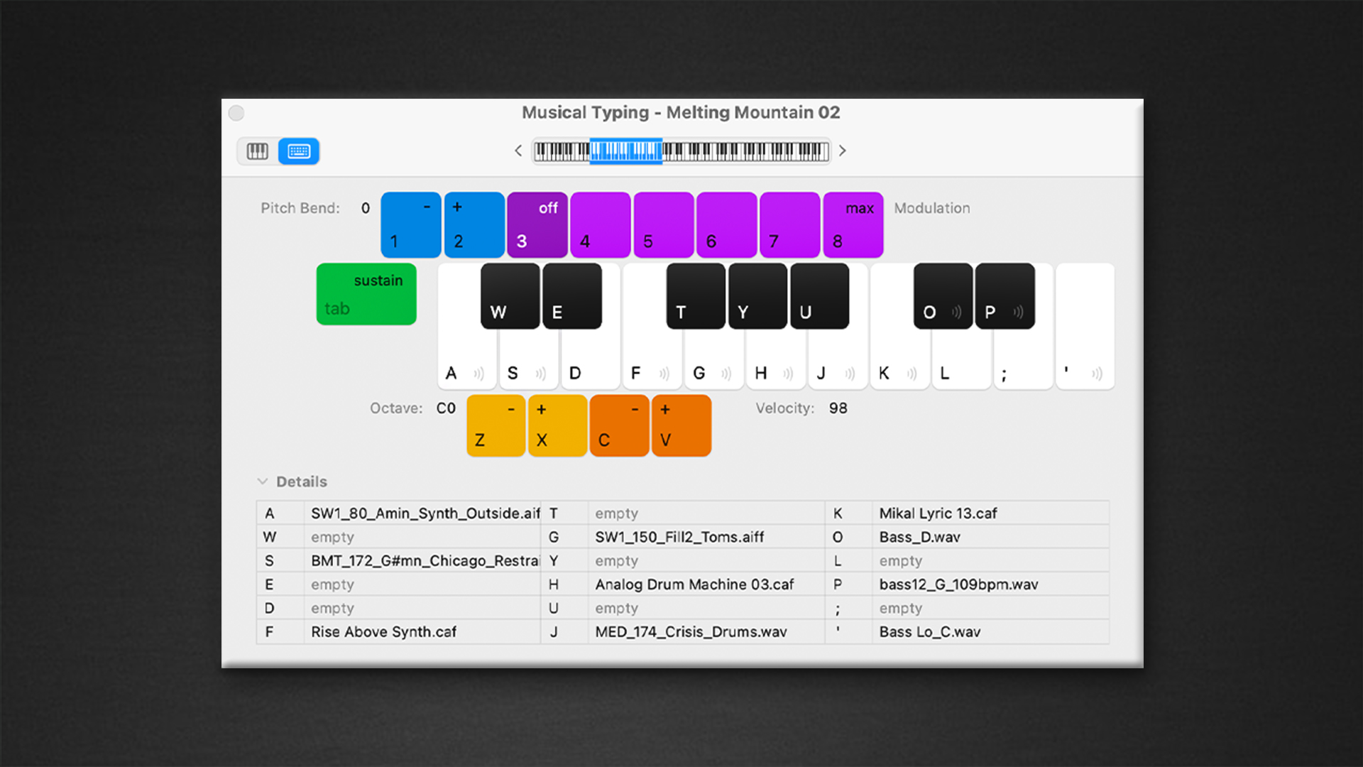 sample in garageBand