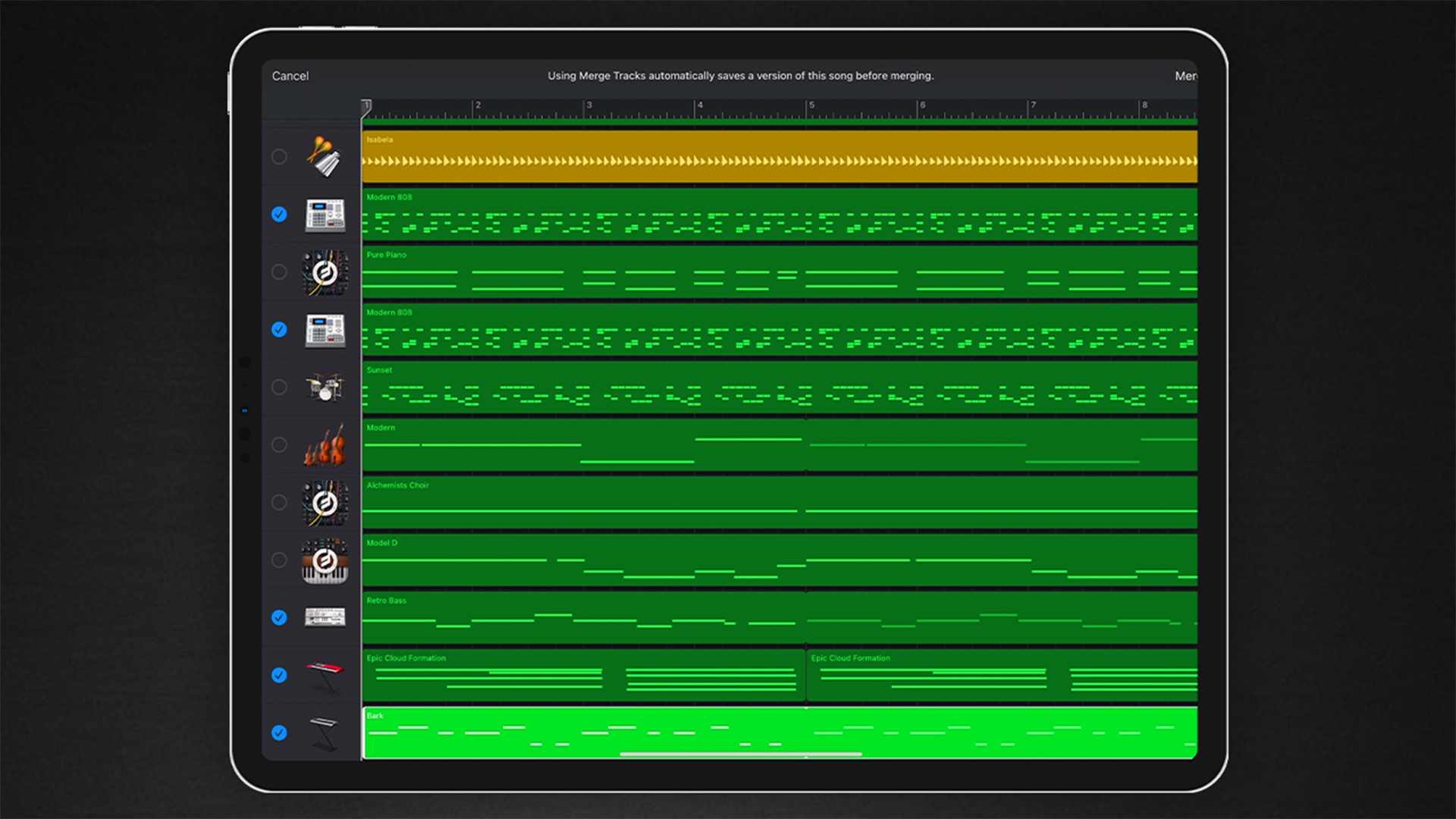 How to Merge Tracks in GarageBand