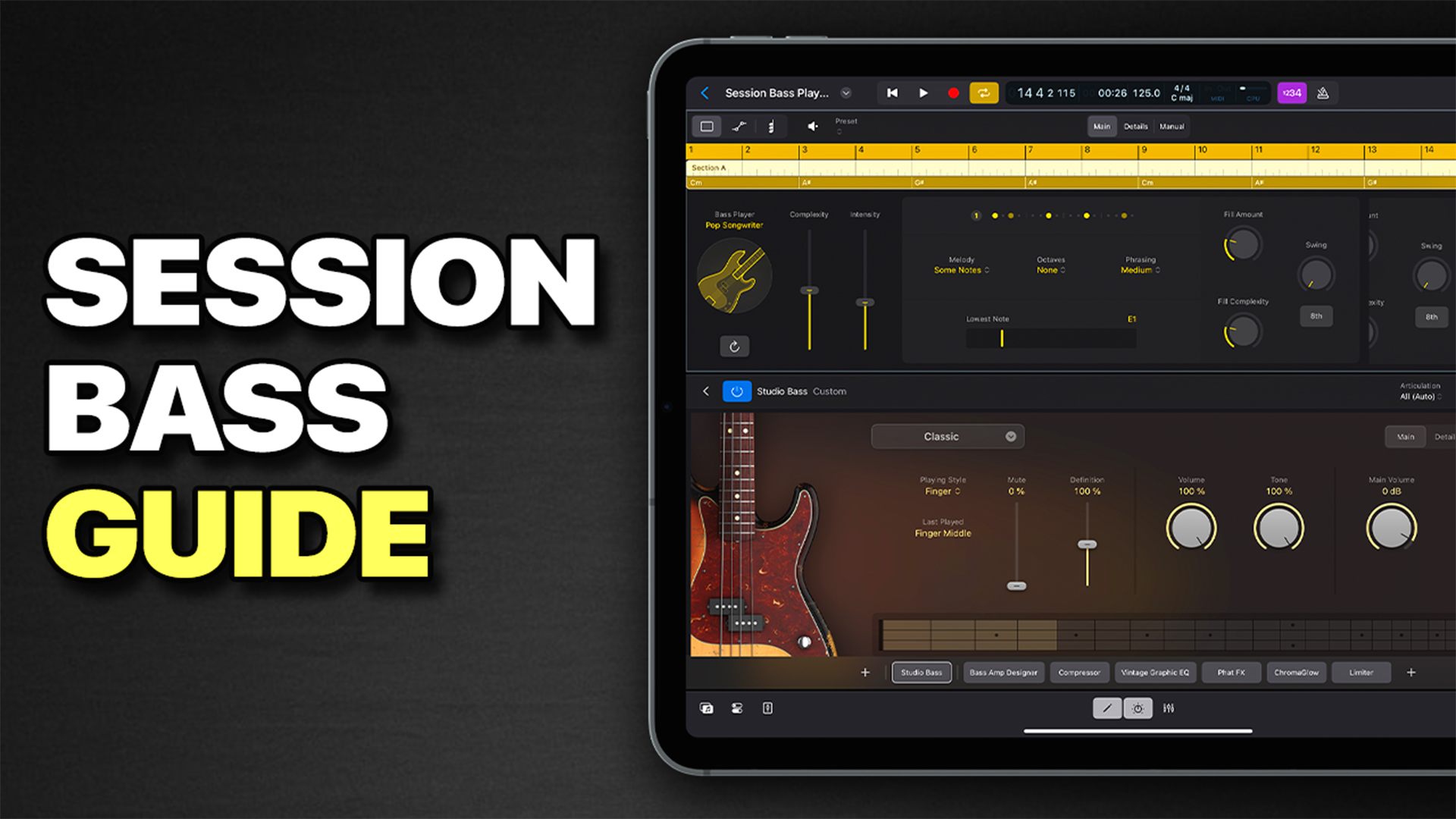 Logic Pro for iPad Session Bass Player