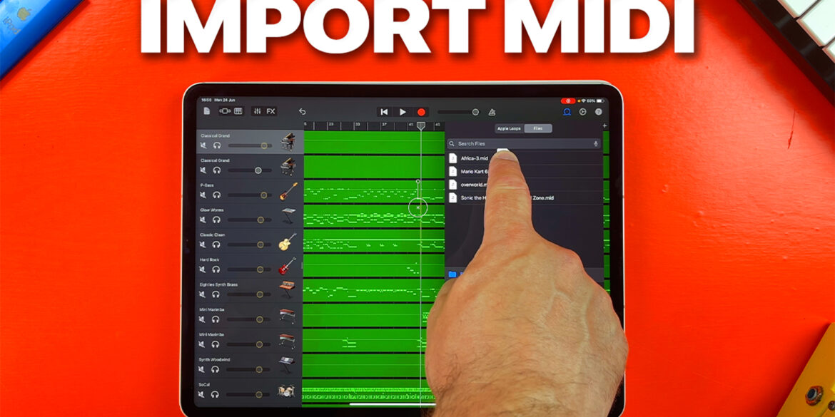 How to import midi files into GarageBand