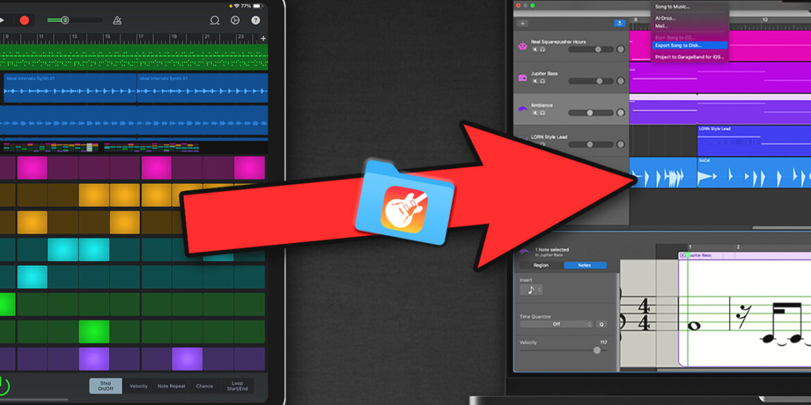 Share/Export your GarageBand project from iPad/iPhone to Mac